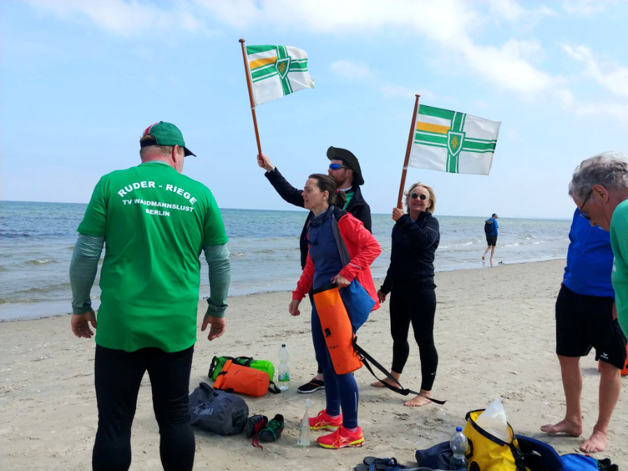Wanderruderfahrt Usedom Team 2 am Strand